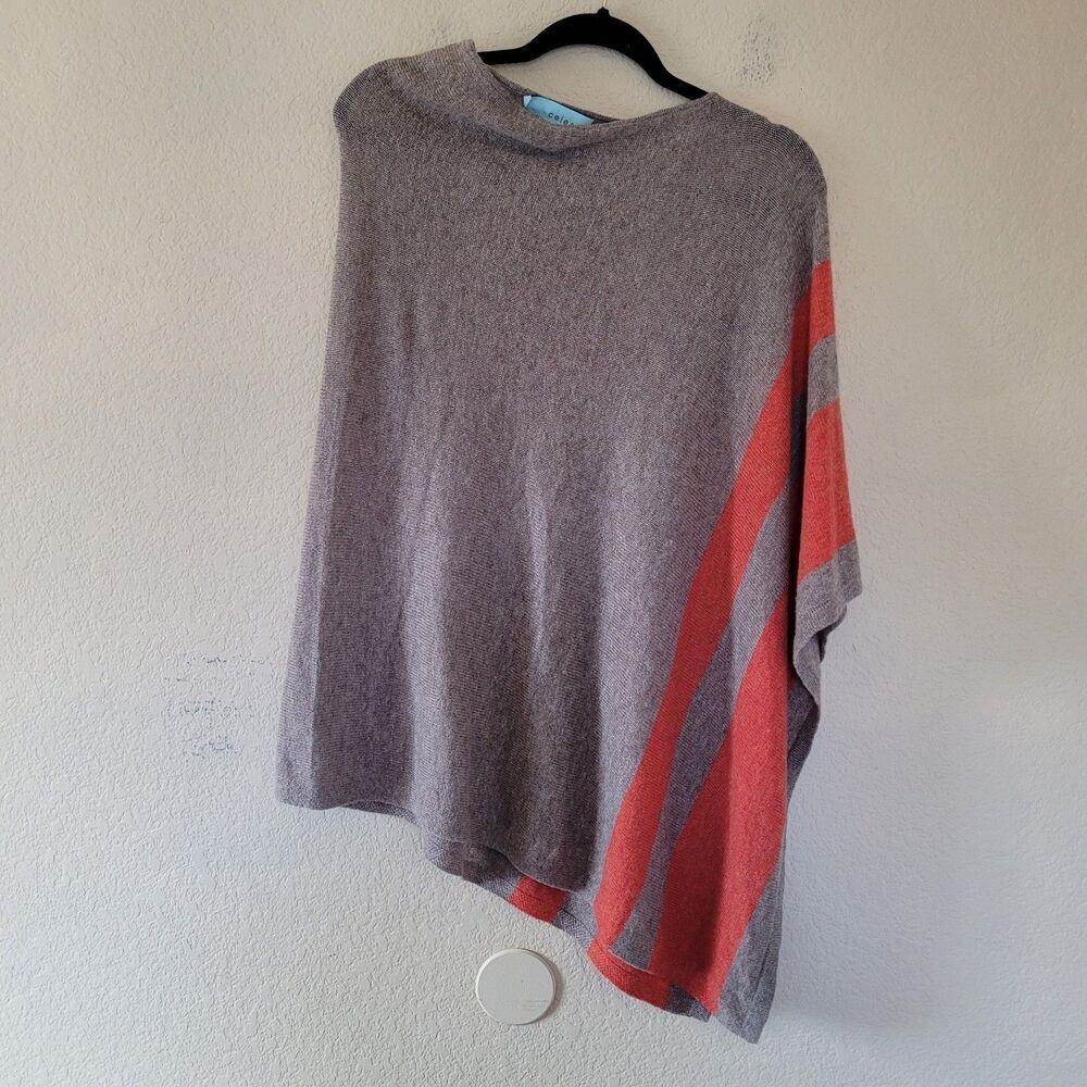Celeste Poncho Sweater Womens One Size Wool Cashmere Asymmetrical Soft Cozy Flaw